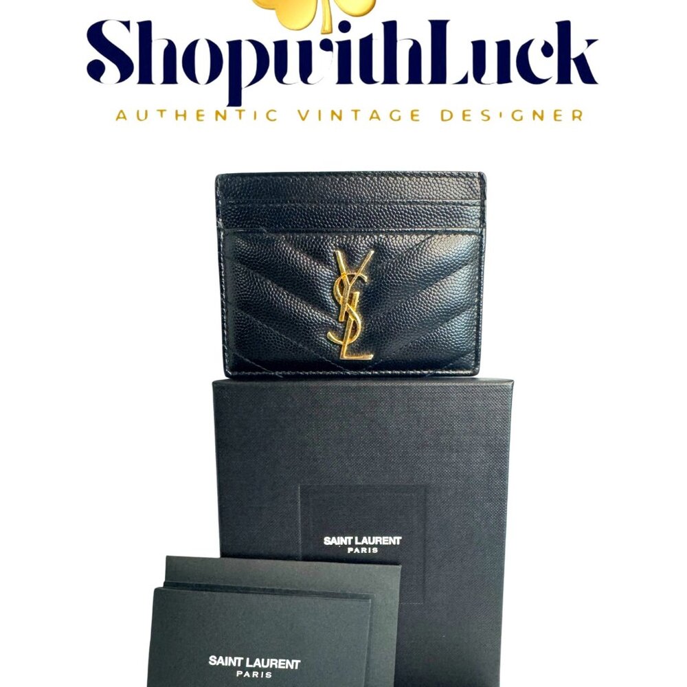 YSL Leather Card Wallet Vintage YSL wallet
